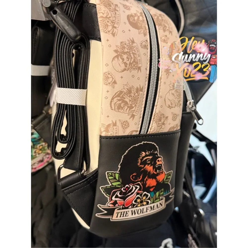 Loungefly Universal Monsters Character Tattoo Floral Mini Backpack